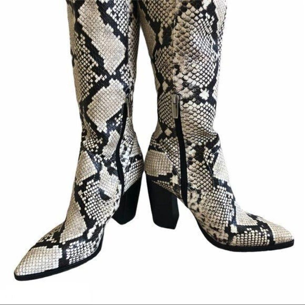 Vince Camuto Cottara Over the Knee Snakeskin Boots US 6 EU 36.5 - Picture 8 of 10